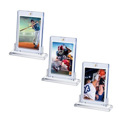 China High Quality Amazon Top Selling 35 Pint Standard Size Magnetic Trading Card Holder Clear Hard Card Sleeves Trading Card Display Case for sale