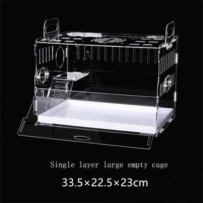 China USA HIot Sale Breathable Hamster Cage Transparent Acrylic Gold Luxury Goods Package Wire Villa Large Hamster Cage for sale