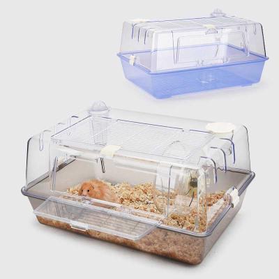 China Wholesale Custom Breathable Transparent Pet Plastic Hamster Cages Hamster Supplies Pet Villa High End Cage for sale