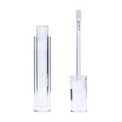 China Fashion5 Cosmetic Colors Containers With Clear Plastic Lip Gloss Brush Bottles Empty Lip Gloss Tubes for sale