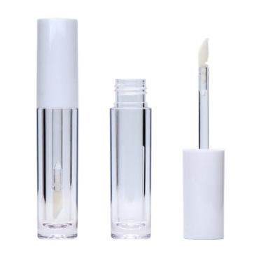 China Large Cosmetic Lip Wand Brush Applicator Lip Gloss Cosmetic Clear White Tubes Lip Gloss Packaging for sale