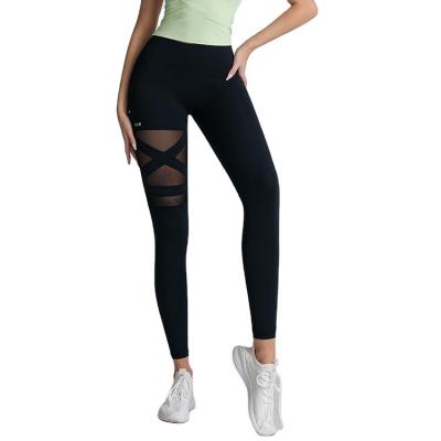 China New Breathable Tight Yoga Pants Mesh Summer Breathable Slim Quick-drying Running Fitness Sports Elastic Women's Yoga Pants Pants for sale