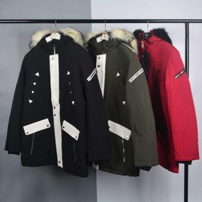 China Men's Fur Linning Longline Coats And Jackets Clothing Color Blocked Heavy Parka Jacket for sale