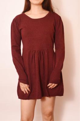 Chine Robe acrylique rouge de jupe de bulle du vin 100% d'habillement d'Autumn Winter Sweeter Ladies Dress à vendre