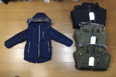 Cina Biglietto da 5 multicolore 100% del poliestere del cappotto di Olive Navy Boys Longline Puffer in vendita