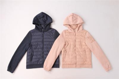 China Girls Junior Ladies Lightweight Padded Jacket 100% Nylon Knitted Sleeve for sale