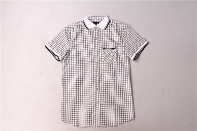 China Casual Soft Striped Plaid Shirt Men's Short Sleeve Button Down Shirts for sale