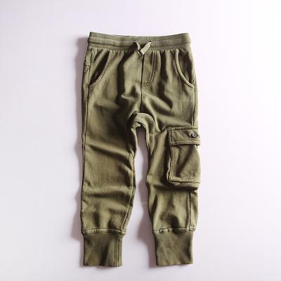 China Stockpapa Olive Multi Pocket Sweatpants For Boys for sale