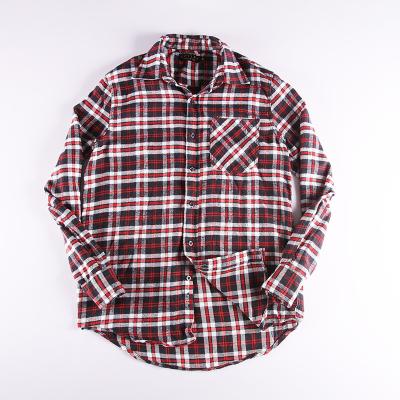 China 7 Colors Cotton Long Sleeve Mens Casual Plaid Shirts for sale