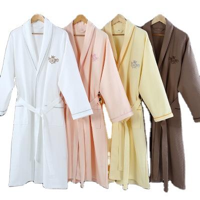 China Children's safe bathrobe for men's and women's long robe thin pure cotton bathrobe absorbent hotel for sale