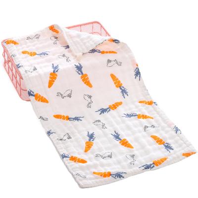 China Six Layer Cotton Child Safe Towels Super Soft Small 6 Layer Gauze Child Face Towel High Density Wash Baby Towel for sale