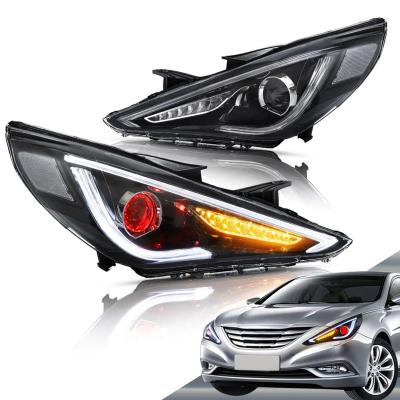 China Sequential Turn Signal LED Head Lamp With (With Demon Eyes And Without Demon Eye Styles) Sequential YAA-SNT-0171B For Hyundai Sonata 2010-2015 for sale