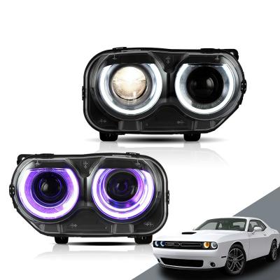 China Sequential Turn Signal Auto Parts LED Headlight With Moving Blinker For Dodge Challenger 2015-2019 for sale