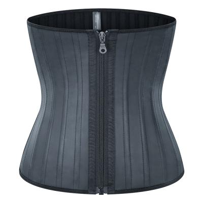 China Antibacterial Sauna Corset Belt Fitness Latex Waist Trainer Sweat Slimming Steel Boned Waist Trainer 25 For Women for sale