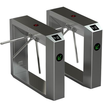 China Barrier Gate Reader Access Control Turnstile Trigger Cost Effective 304 Stainless Steel Half Height Vertical Tripod Turnstile for sale