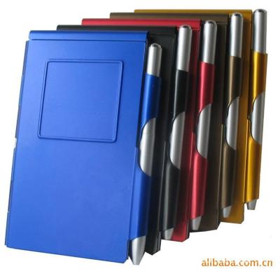 China Useful Customozed Aluminum Note Case With Mini Pen And Notepad for sale