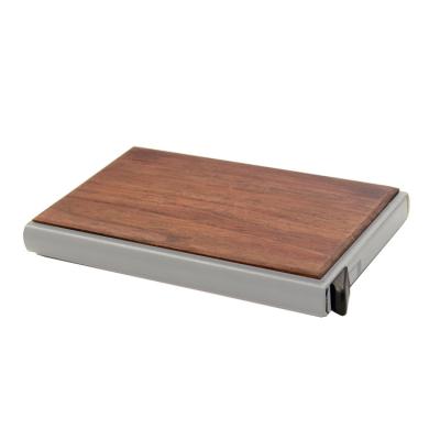 China Customized Wooden Aluminum Steel Trash Can Business Credit Card Holder With High Quality for sale