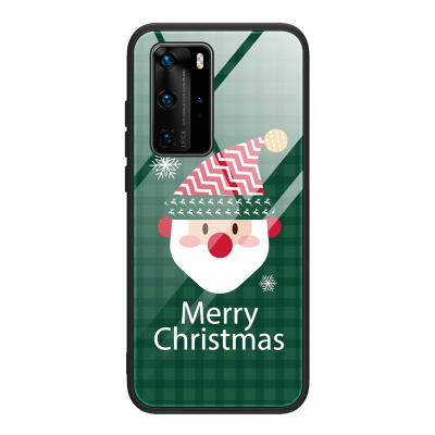 China 2020 shockproof new tpu tempered glass cell phone case shockproof cover for huawei p20 mate20 nova 7pro christmas phone case for sale