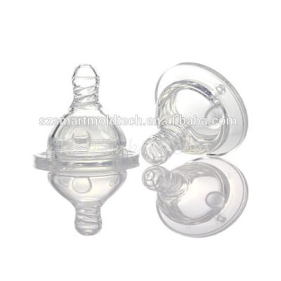 China Custom Plastic Silicon/Rubber Nipple Mold Making Baby Transparent Silicon Nipple Mold Supplier Manufacturer for sale