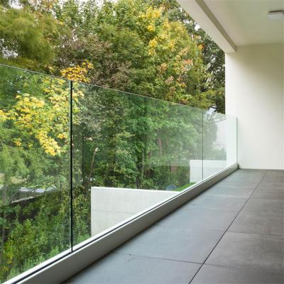 China Modern Modern Outdoor Balcony Railing Aluminum Glass Fence System for sale