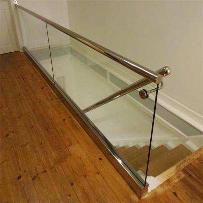 China Modern U Channel Aluminum Frameless Flange Profile Railings Safety Glass Balustrade for sale