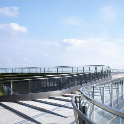 China Modern U Channel Frameless Indoor External Aluminum Balcony Commercial Glass Railing System for sale