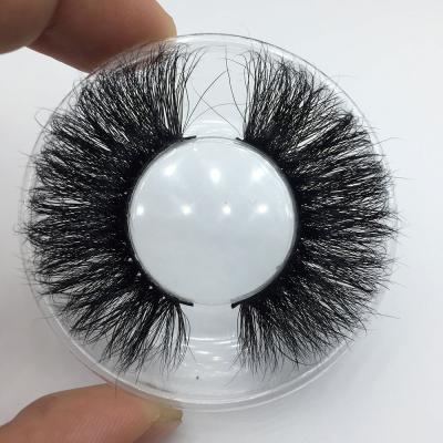 China 3D 5D Mink Eyelashes Full Thick Lashes 25MM Long Tapered Fluffy Eyelash Custom Packaging for sale