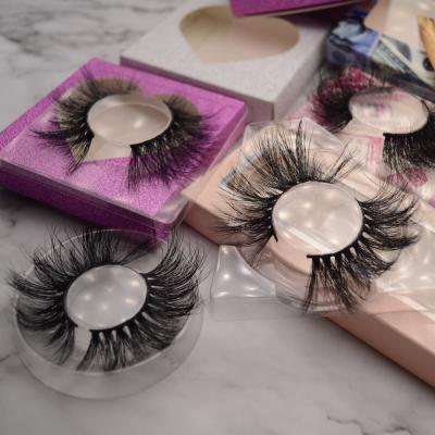 China New Arrival 25mm Long/Thick/Cross Magicbee Siberian Eyelashes Design 8D Mink Lashes, Wholesale Custom Box Packing Mink Lashes for sale