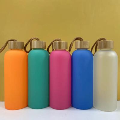 China Market Sustainable Sublimation Colored Glass Bottle With Screw Lid 750ml for sale