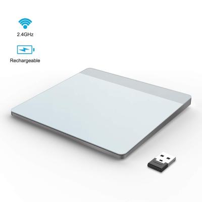 China Depolished Aluminum Glass Wireless Rechargeable Blue Tooth Magic Trackpad Touchpad Support Win7/10 for sale