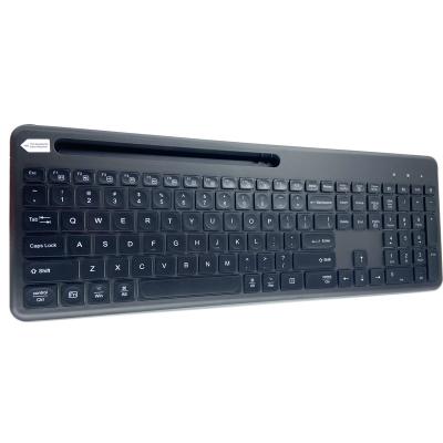 China New Model 1600mA Desktop Wireless Rechargeable Normal Free Samples BT Device LED Multi English QWERTY Keyboard For Mobile Phones for sale