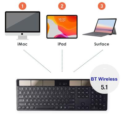 China Advance Quality BT Normal Bulk QWERTY Nordic Silent Wireless Solar Keyboard Wireless For Computer/Desktop/PC/Laptop/Surface/Smart TV for sale