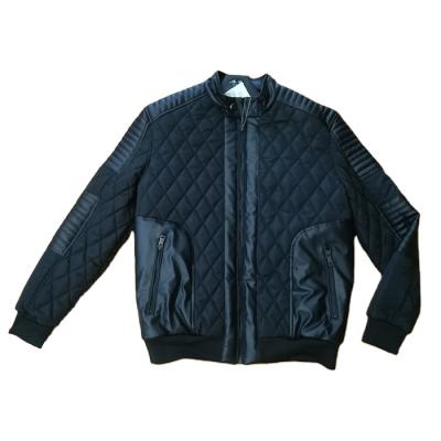 China Sustainable Match PU Leather Winter Outwear Mens Quilted Padded Jacket for sale