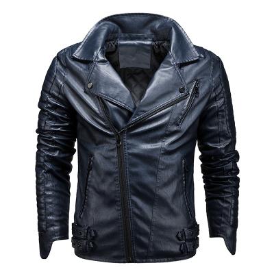 China Durable Custom Motorcycle Leather Jacket Mens PU Leather Jacket for sale