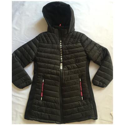 China Sustainable New Fashion Windproof Zipper Closed Fur Lining Women Nylon Long Padded Jacket for sale