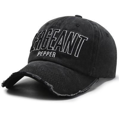 China JOINT Embroidery Logo Sports Cap 6 Panel Accesory Custom Vintage Distressed Baseball Cap for sale