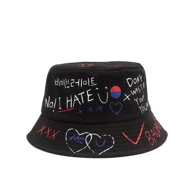 China Hip hop casual graffiti personality fashion unisex bucket hat wholesales printing bucket hat for sale