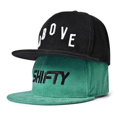 China COMMON Wholesale custom logo embroidery corduroy hip hop flat hats for men's snapback hat for sale