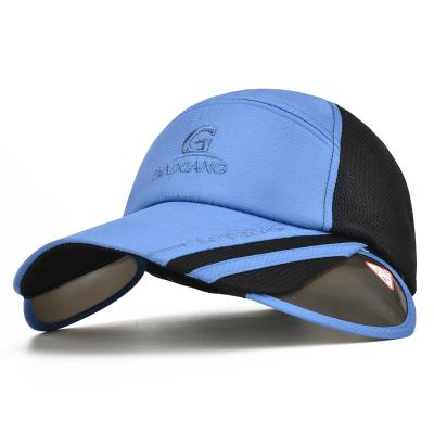 China Large COMMON pull brim baseball hat sun protection outside sports visor silk hat for sale