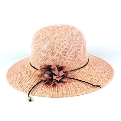 China 2021 Fishing Or Beach Sun Visor Women Summer Ladies Barred Outdoor Straw Hats for sale