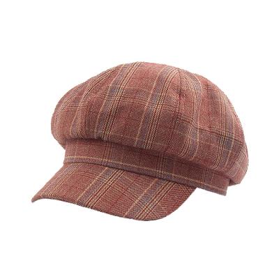 China Retro Plaid Casual Classic British All-Match Painter Hat Octagonal Berets for sale