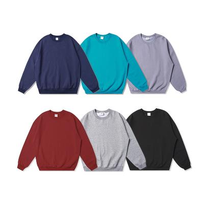 China Anti-pilling Crewneck Sweater Fleece Cotton Sweatshirts Plain 350gsm Thick Sweatshirt Custom Wholesale for sale