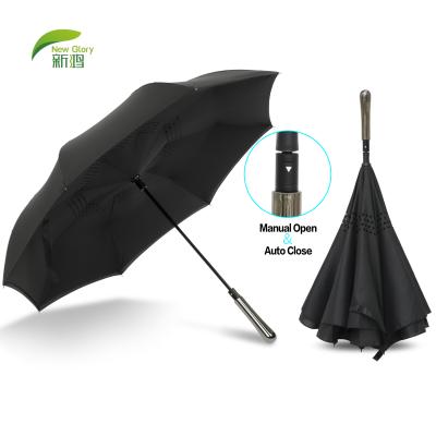 China Automatic Payung Reverse Umbrella Reverse Umbrella Eco-Friendly Close Minimalist Wholesale Double Layer for sale