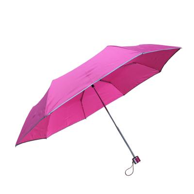 China Traditional Chinese Mini Logo Cheap Custom Pongee Umbrella 3 Folds Factory In Xiamen for sale