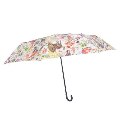 China Fashion Design Umbrella Traditional Full Printing 3 Fold Umbrella for sale