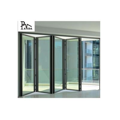 중국 Singapore aluminum alloy hurricane proof tempered glass folding balcony window and door anti-theft system 판매용