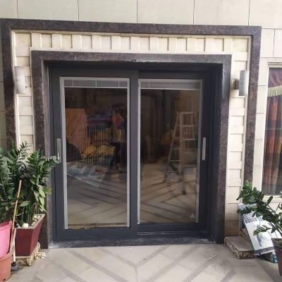 China Heat Insulation Double Glass Aluminum Frame Sliding Doors for sale