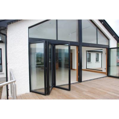 중국 Tight bifold door manufacturer waterproof aluminum glass air folding door folding door 판매용