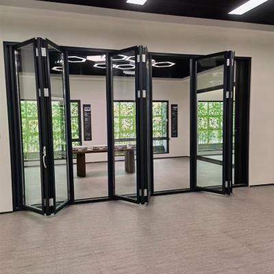 중국 Aluminum Waterproof And Moisture Proof Tempered Glass Folding Door Wholesaler 판매용