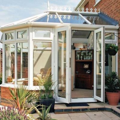 China Modern aluminum sunroom low-e glass homes with sound thermal insulation windows and doors wintergarten for sale